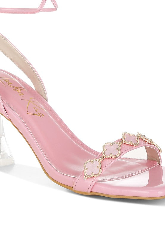 Ebina Charm Detail Spool Heels - Tigbul's Variety Fashion Shop