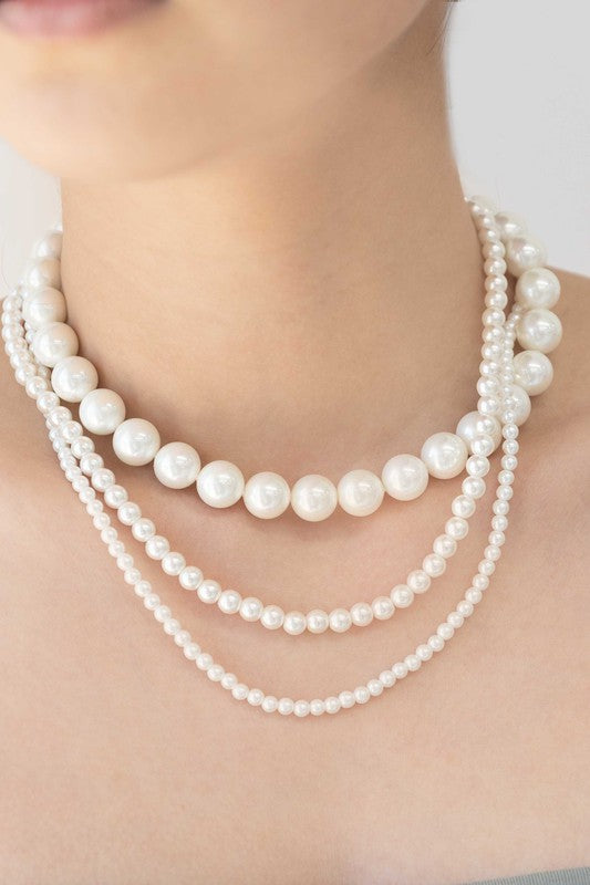 Layered Pearl Necklace - Tigbuls Variety Fashion