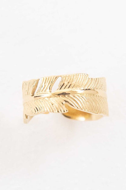 Feather Adjustable Ring - Tigbuls Variety Fashion