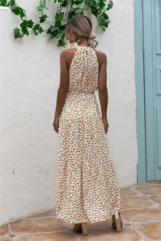 Womens Polka Dot Maxi Dress - Tigbul's Variety Fashion Shop