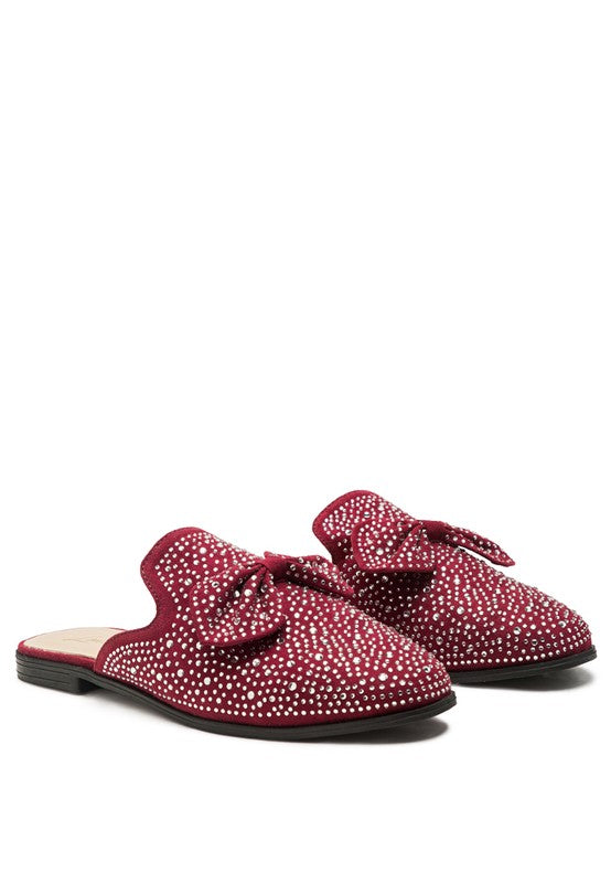 Whoopie Embellished Casual Bow Mules - Tigbuls Variety Fashion