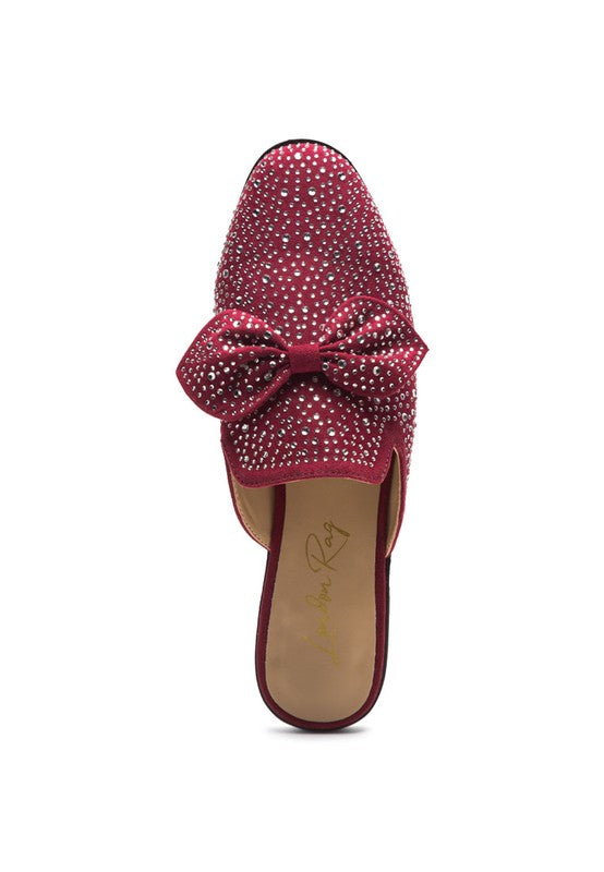 Whoopie Embellished Casual Bow Mules - Tigbuls Variety Fashion