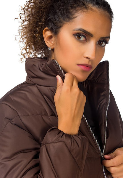 Ladies Long Sleeve Puffer Jacket - Tigbul's Variety Fashion Shop