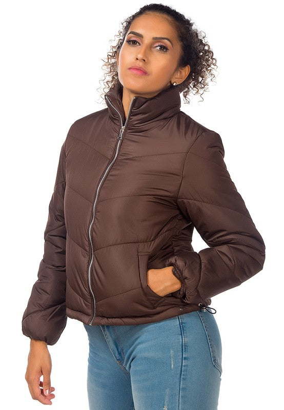 Ladies Long Sleeve Puffer Jacket - Tigbul's Variety Fashion Shop