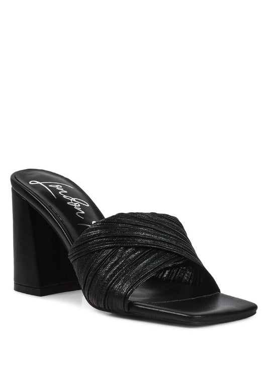salty you crinkled high heeled block sandals - Tigbuls Variety Fashion