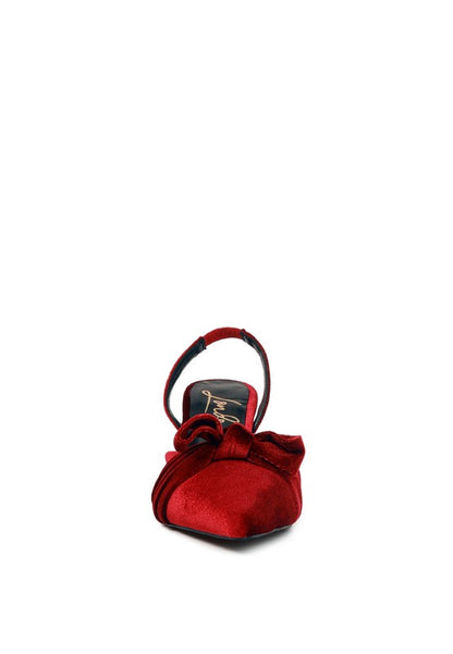 Mayfair Red or Black Velvet High Heel Mule Slingback Sandals - Tigbuls Variety Fashion