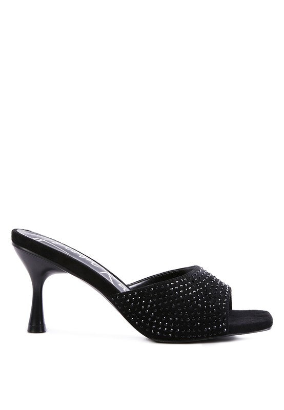 Imprint Diamante Stud Slip On Sandals - Tigbul's Variety Fashion Shop