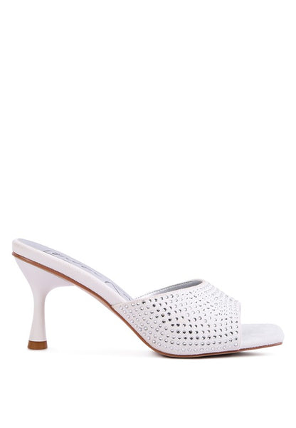 Imprint Diamante Stud Slip On Sandals - Tigbul's Variety Fashion Shop