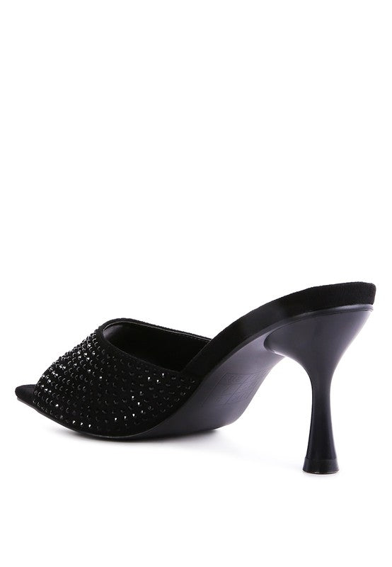 Imprint Diamante Stud Slip On Sandals - Tigbul's Variety Fashion Shop