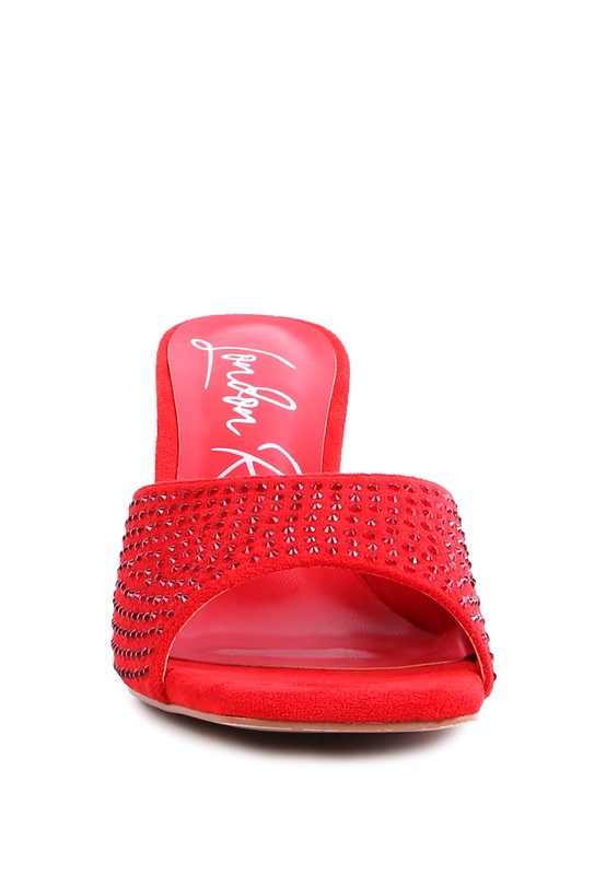 Imprint Diamante Stud Slip On Sandals - Tigbul's Variety Fashion Shop