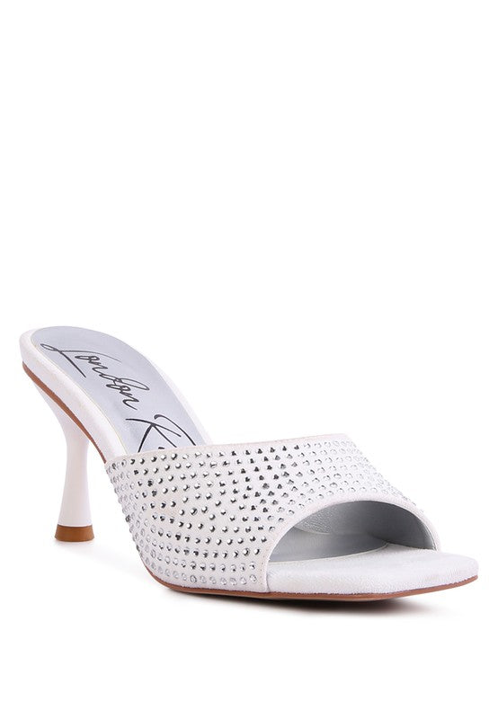 Imprint Diamante Stud Slip On Sandals - Tigbul's Variety Fashion Shop