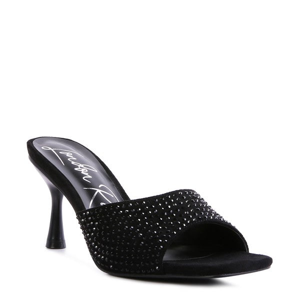 Imprint Diamante Stud Slip On Sandals - Tigbul's Variety Fashion Shop