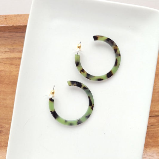Camy Earrings - Olive Tortoise - Tigbul's Variety Fashion Shop