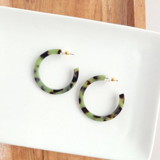 Camy Earrings - Olive Tortoise - Tigbul's Variety Fashion Shop