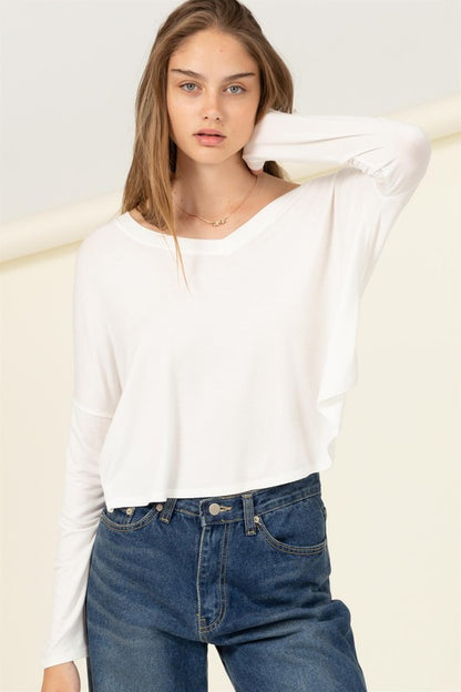 Love Me Right V Neck Loose Fit Top - Tigbuls Variety Fashion