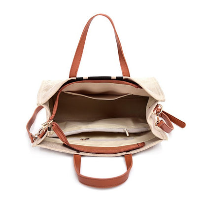 Canvas Stripe Tote - Tigbul's Variety Fashion Shop