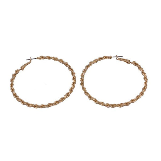 Thin Chain Texture Hoop Earrings - Tigbuls Variety Fashion