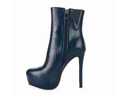 Orion High Heeled Croc Ankle Boot - Tigbuls Variety Fashion