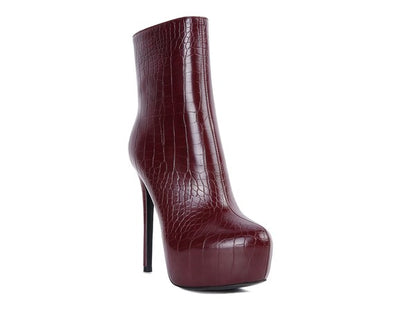 Orion High Heeled Croc Ankle Boot - Tigbuls Variety Fashion