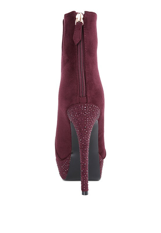 Espiree Microfiber High Heeled Ankle Boots - Tigbuls Variety Fashion