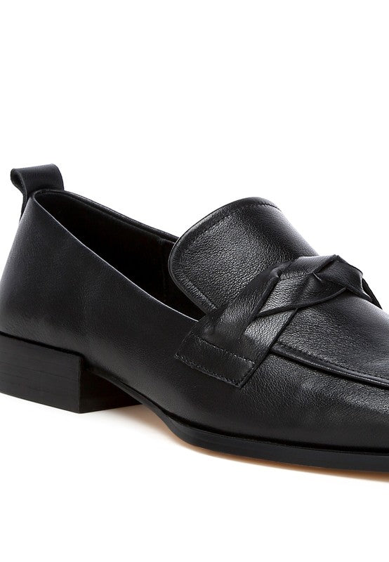 Rag & Co Hostess Genuine Leather Braided Loafers - Tigbul's Variety Fashion Shop