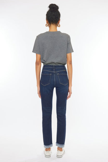 High Rise Rolled Cuff Jeans - Tigbuls Variety Fashion