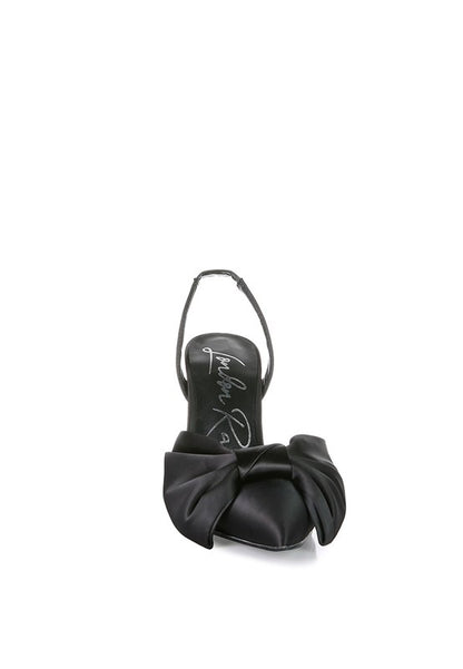 Smitten High Heeled Bow Slingback Sandals - Tigbuls Variety Fashion