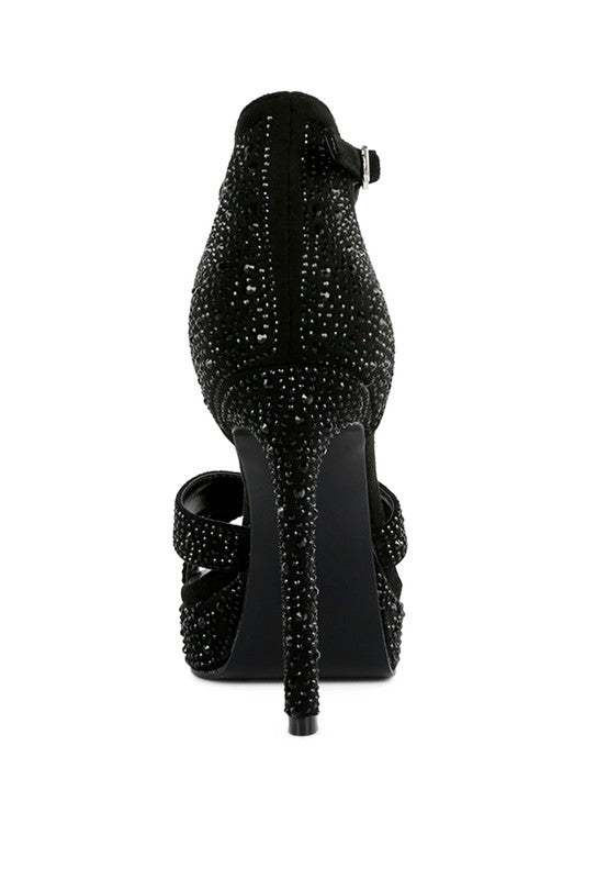 REGALIA Diamante Studded High Heel Dress Sandals - Tigbul's Variety Fashion Shop