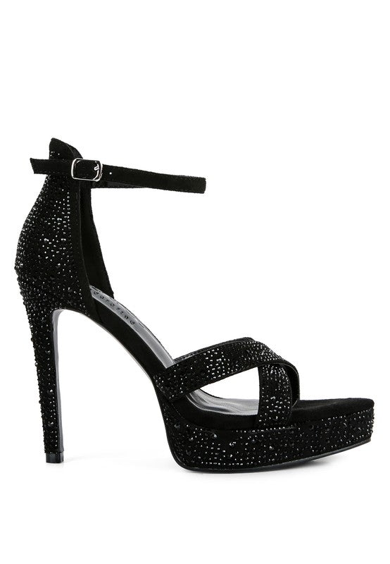 REGALIA Diamante Studded High Heel Dress Sandals - Tigbul's Variety Fashion Shop