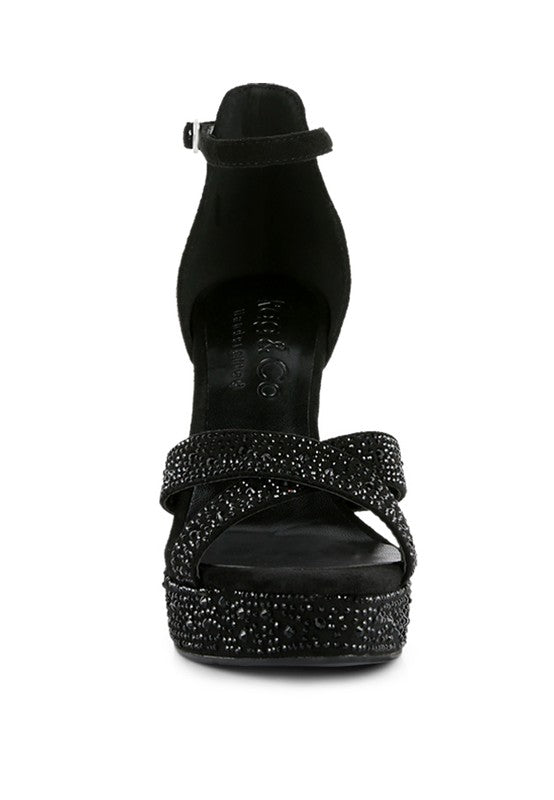 REGALIA Diamante Studded High Heel Dress Sandals - Tigbul's Variety Fashion Shop
