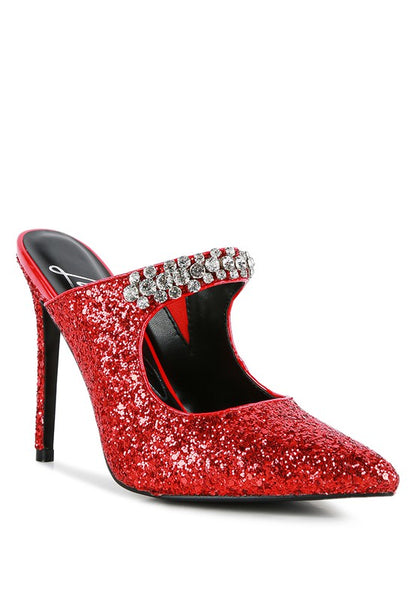 Twinklet Glitter Diamante High Heeled Sandals - Tigbuls Variety Fashion