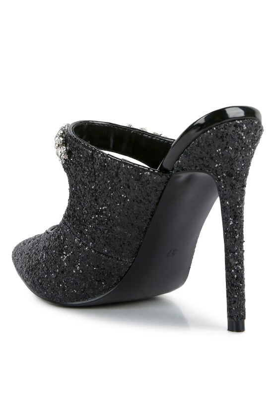 Twinklet Glitter Diamante High Heeled Sandals - Tigbuls Variety Fashion