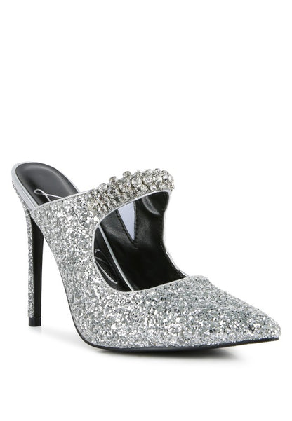 Twinklet Glitter Diamante High Heeled Sandals - Tigbuls Variety Fashion