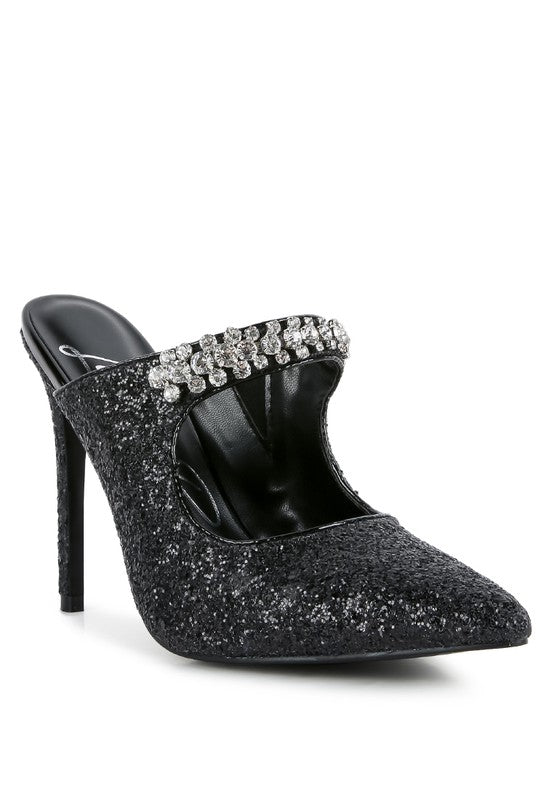 Twinklet Glitter Diamante High Heeled Sandals - Tigbuls Variety Fashion