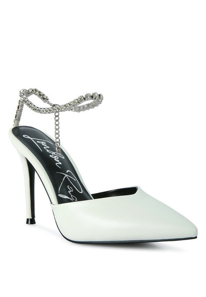 Joyce High Heeled Rhinestone Mule Sandals - Tigbuls Variety Fashion