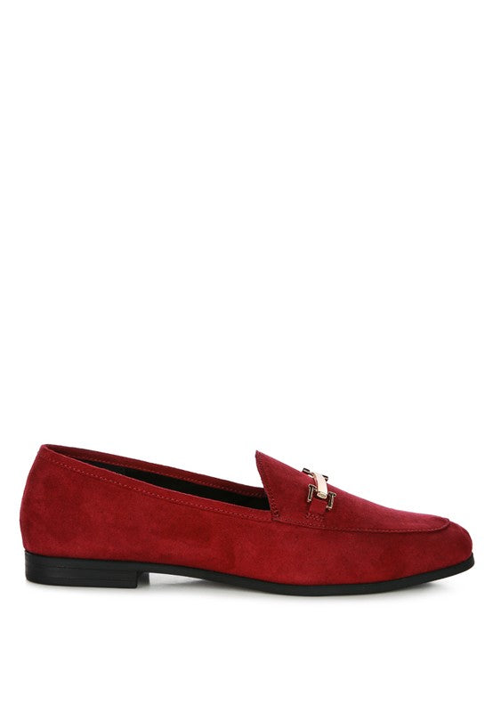 Zaara Solid Faux Suede Loafers - Tigbul's Variety Fashion Shop