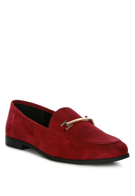 Zaara Solid Faux Suede Loafers - Tigbul's Variety Fashion Shop