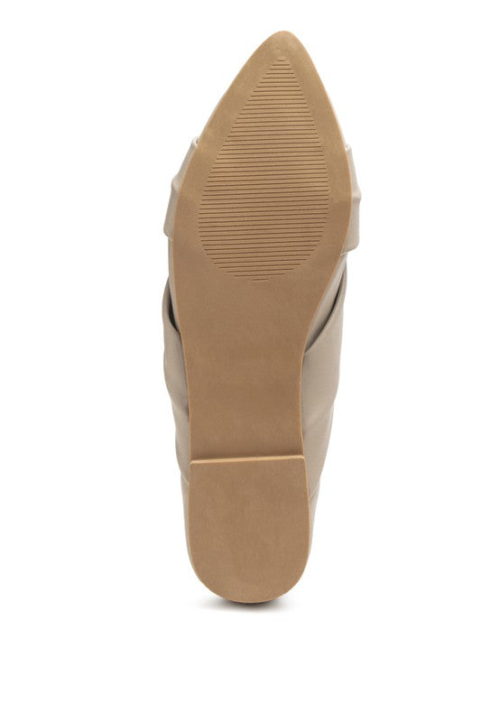 Cream ballet flats outsole view with grippy textured sole