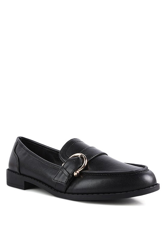 Sheboss Buckle Detail Loafers - Tigbul's Variety Fashion Shop