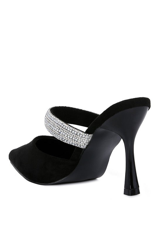 Fauci Diamante Strap Heeled Mules - Tigbuls Variety Fashion