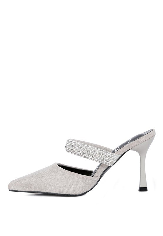 Fauci Diamante Strap Heeled Mules - Tigbuls Variety Fashion