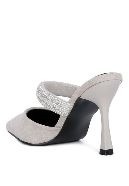 Fauci Diamante Strap Heeled Mules - Tigbuls Variety Fashion