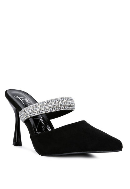 Fauci Diamante Strap Heeled Mules - Tigbuls Variety Fashion