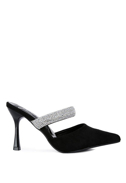 Fauci Diamante Strap Heeled Mules - Tigbuls Variety Fashion