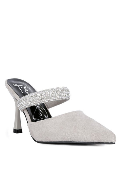 Fauci Diamante Strap Heeled Mules - Tigbuls Variety Fashion