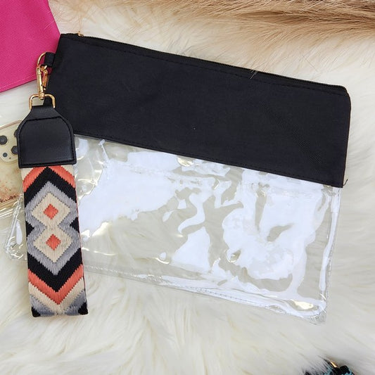 Clear Stadium Wristlet Strap Bag - Tigbul's Variety Fashion Shop