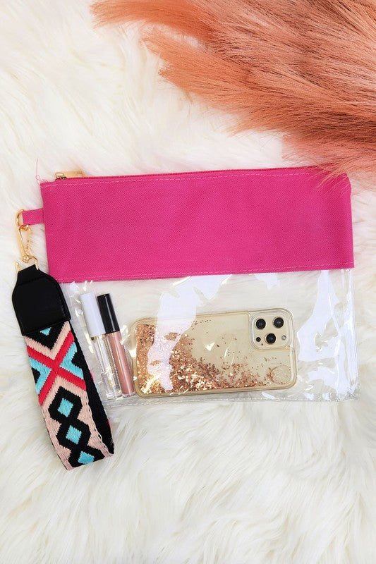 Clear Stadium Wristlet Strap Bag - Tigbul's Variety Fashion Shop