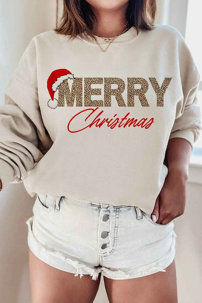 Merry Christmas Graphic Sweatshirt - Tigbul's Variety Fashion Shop