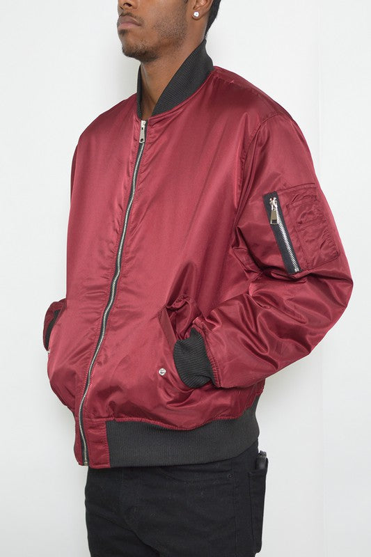 Weiv Mens Solid Padded Bomber Jacket - Tigbul's Variety Fashion Shop