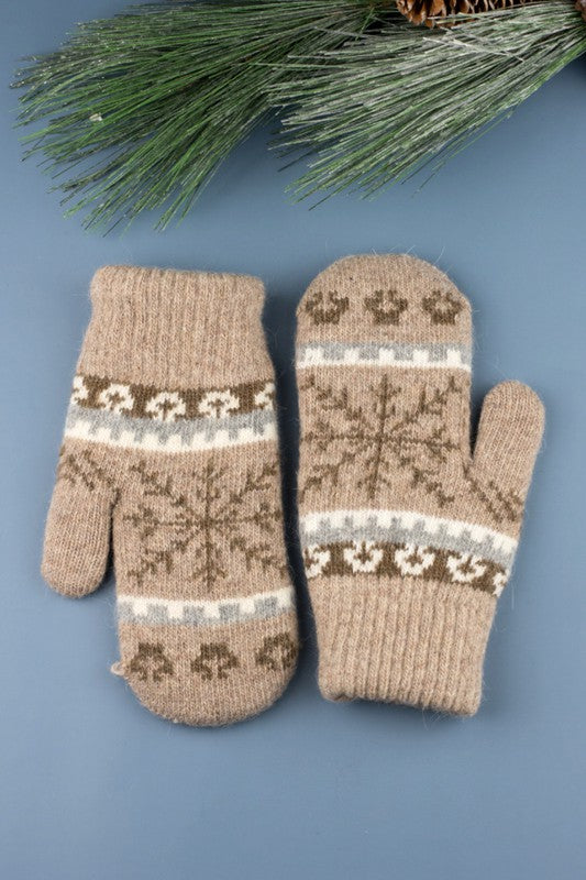 Nordic Snowflake  Mittens - Tigbul's Variety Fashion Shop